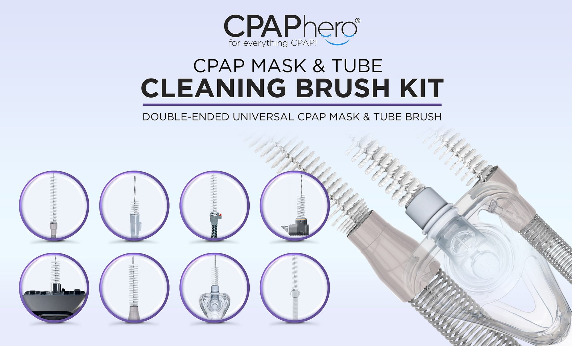 Cpap Mask Tube Cleaning Brush Kit Cpaphero