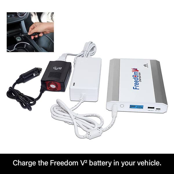 Charge the Freedom V² CPAP Battery in a Vehicle