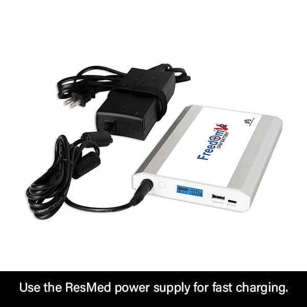 Freedom V² CPAP Battery AC Charging with ResMed Air 10 Power Supply