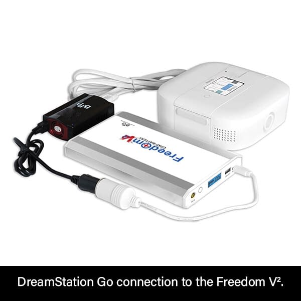 Freedom V² CPAP Battery Connection to DreamStation Go Travel CPAP