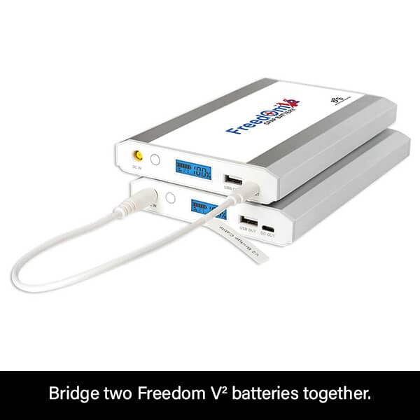Bridge Two Freedom V² CPAP Batteries Together for Even More Power